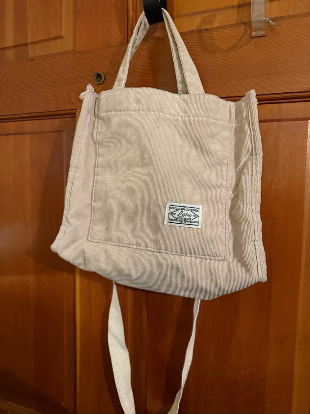 Unbranded Cream Canvas Messenger Tote Bag for Men